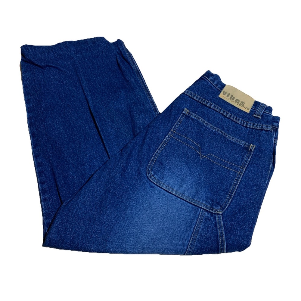 VGT Vibes Jeans Men W36X32L  Blue Denim Baggy Grunge Skater Carpenter Y2K Loose‎